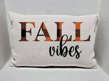 Load image into Gallery viewer, Fall Vibes Autumn Decorative Throw Pillow Cushion 12x18 Linen Cover + Insert