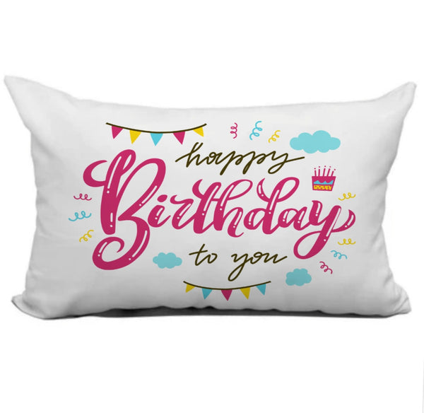 Happy Birthday Lumbar Pillow Gift Birthday Card Pillow 12x18 Many Styles!