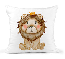Load image into Gallery viewer, Personalized Lion Nursery Pillow, Nursery Decor,  Neutral Baby Room Decor,  Jungle Animal Decor