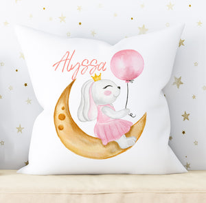 Personalized Bunny Name Pillow, Custom Name Cushion for Kids, Nursery Gift Idea, Baby Shower Gift, Gift