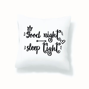 Good Night Sleep Tight Decorative Quote Throw Pillow 16x16
