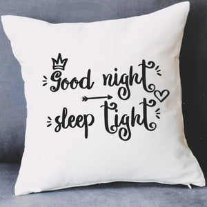 Good Night Sleep Tight Decorative Quote Throw Pillow 16x16