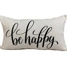 Load image into Gallery viewer, Be Happy Be Brave Inspirational  Pillow Cover Set of Two, Quote Throw Cushion Covers, 12x 18