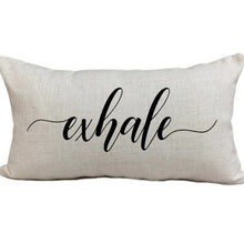 Load image into Gallery viewer, Inhale Exhale Inspirational  Pillow Cover Set of Two, Quote Throw Cushion Covers, 12x 18