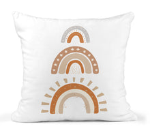 Load image into Gallery viewer, Boho Rainbow Lumbar or Square Pillow, Gender Neutral Decor, Option to Personalize