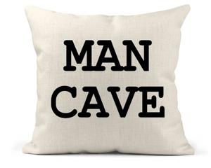 Personalized Man Cave Accent Cushion, Throw Pillow, Men's Gift, 18x18