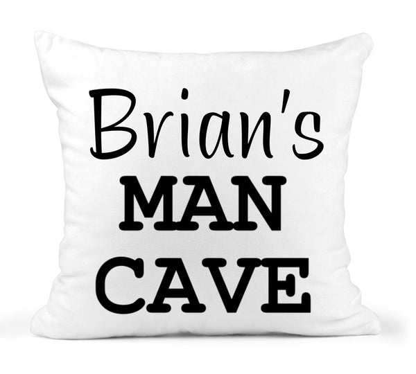 Personalized Man Cave Accent Cushion, Throw Pillow, Men's Gift, 18x18