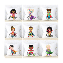 Load image into Gallery viewer, Personalized Superhero Kids Accent Pillow, Kids Custom Room Decor,  Personalized Gifts