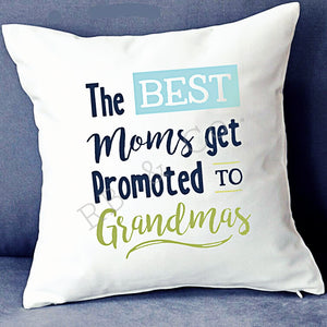 Best Moms Promoted to Grandma Inspirational Quote Words Pillow Cushion 18x18 Includes Cover and Insert