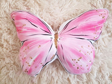 Load image into Gallery viewer, Pink Gold Butterfly Pillows, Kids Room Decor, Teen Room Decor, Butterfly Gift, Wall Decor