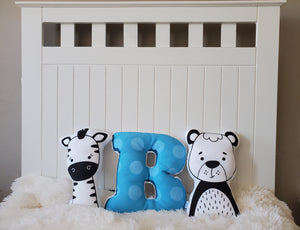 Monochrome Animal Pillow,  Black White Nursery Decor, Gender Neutral Baby Gift