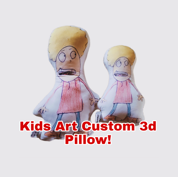 Kids Artwork Custom 3D Pillow, 3D Custom Cushion, Personalized Cushion, Unique Gift