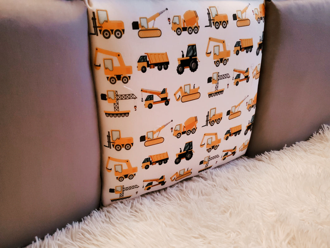 Construction Theme Kids Headboard Panels, Decorative Wall Cushion Panels, Kids Wall Protection, Kids Anti Collision Wall Cushions, Kids Wall Protection, Kids Wall Cushions