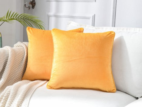 Pair of Solid Velvet Cushion Cover Decorative Pillow | 18x18| RB & Co.