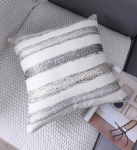 RB & Co. Gray Striped Textured Decorative Accent Pillow 18x18