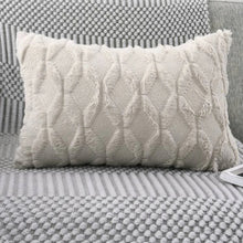 Load image into Gallery viewer, Beige Lumbar Rectangular Textured Decorative Accent Pillow 12x20