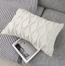 Load image into Gallery viewer, Beige Lumbar Rectangular Textured Decorative Accent Pillow 12x20