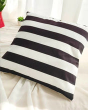 Load image into Gallery viewer, Black and White Striped Decorative Throw Pillow 18x18 Includes Insert