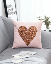 Load image into Gallery viewer, Pink Heart Printed Decorative Throw Accent Pillow Cushion 18x18