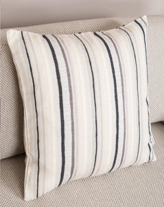RB & Co. Gray Ivory Striped Textured Decorative Accent Pillow 18x18