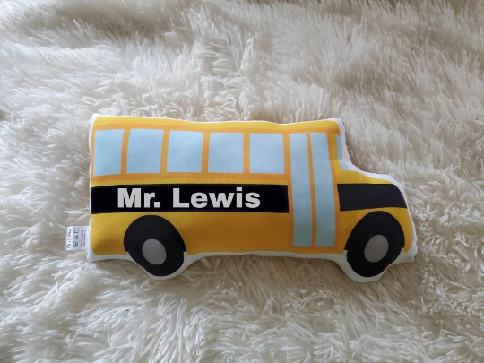 Schoolbus Decorative Pillow, Schoolbus Classroom Pillow Decor, Schoolbus Kids Room Decor, Boys Room Decor