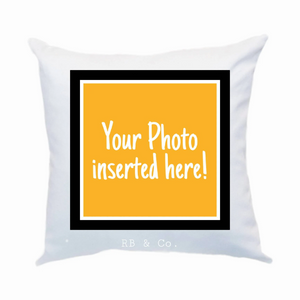 Personalized Photo Pillow, Custom Photo Pillow Cushion, INCLUDES 18x18 INSERT + COVER