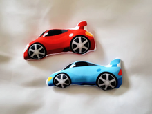 Load image into Gallery viewer, Stuffed Car Toys, Red Blue Car Soft Toy Set, Car Plush Toys,