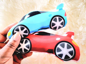 Stuffed Car Toys, Red Blue Car Soft Toy Set, Car Plush Toys,
