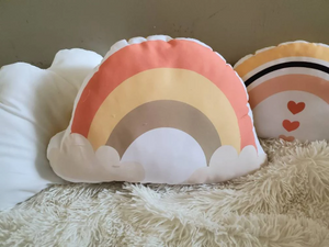 Rainbow Cloud Pillow Set, Personalized Nursery Pillow Set, Rainbow Baby, Gender Neutral Rainbow Nursery Decor, Baby Room Decor,