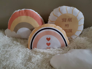 Rainbow Cloud Pillow Set, Personalized Nursery Pillow Set, Rainbow Baby, Gender Neutral Rainbow Nursery Decor, Baby Room Decor,