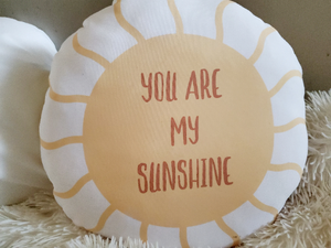 You Are My Sunshine Sun Shaped Pillow, Sun Nursery Decor, Sun Kids Throw Cushion