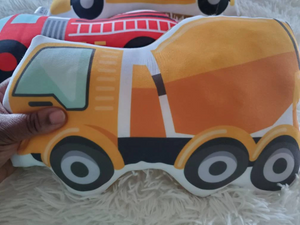 Firetruck Pillow, Schoolbus Pillow, Construction Truck Pillow, Garbage truck Decorative Pillow, Kids Room Decor, Boys Decor