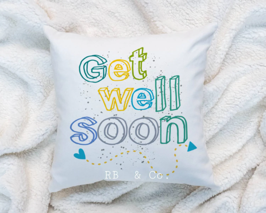Get Well Soon Pillow Cushion Gift Inspirational Quotes 16x16 COVER + INSERT