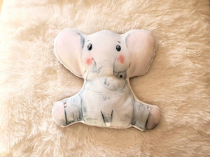 Elephant Shaped Nursery Decor Pillow, Baby Gift, Nursery Decor