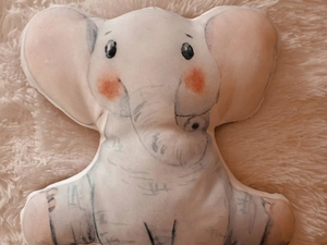Elephant Shaped Nursery Decor Pillow, Baby Gift, Nursery Decor