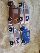 Load image into Gallery viewer, Mail Delivery Truck Pillow, Mailman Truck Pillow, Kids Room Decor, Boys Decor