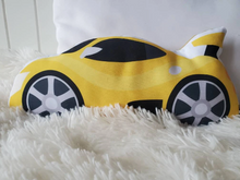 Load image into Gallery viewer, Sports Car Throw Pillow, Toddler Car Pillow, Toddler Room Decor