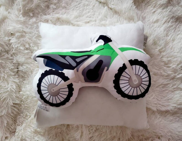 Kids Motorcycle Pillow, Dirtbike Pillow, Boy Nursery Decor, Boys Decorative Pillow, Kids Room Decor, Boys Room Decor