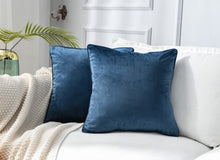 Load image into Gallery viewer, Pair of Solid Velvet Cushion Cover Decorative Pillow | 18x18| RB &amp; Co.