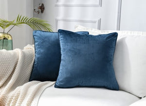 Pair of Solid Velvet Cushion Cover Decorative Pillow | 18x18| RB & Co.
